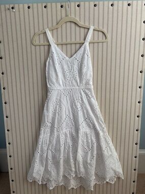 Japna White Eyelet Midi Dress